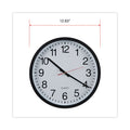 Universal Classic Round Wall Clock, 12.63" Overall Diameter, Black Case, 1 AA (sold separately)