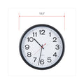 Universal Indoor/Outdoor Round Wall Clock, 13.5" Overall Diameter, Black Case, 1 AA (sold separately)