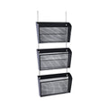 Universal Mesh Three-Pack Wall Files, 3 Sections, Letter Size, 14.13" x 3.38" x 8.5", Black