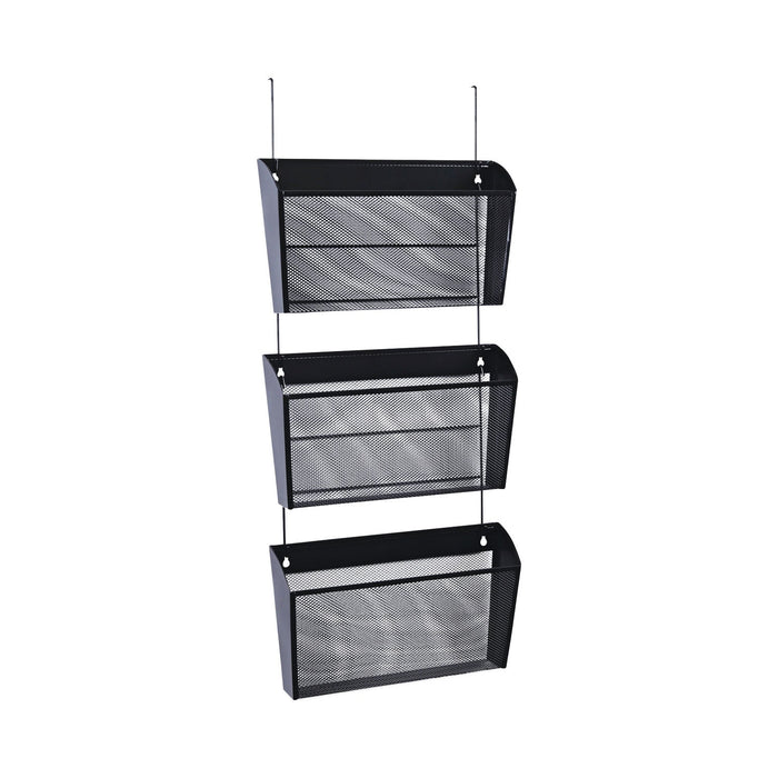 Universal Mesh Three-Pack Wall Files, 3 Sections, Letter Size, 14.13" x 3.38" x 8.5", Black