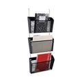Universal Mesh Three-Pack Wall Files, 3 Sections, Letter Size, 14.13" x 3.38" x 8.5", Black