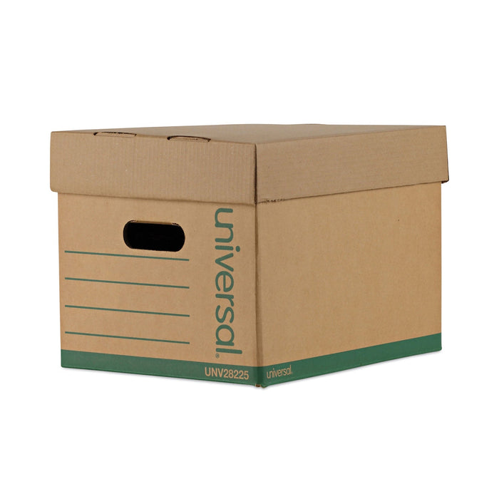 Universal Professional-Grade Heavy-Duty Storage Boxes, Letter/Legal Files, Kraft/Green, 12/Carton