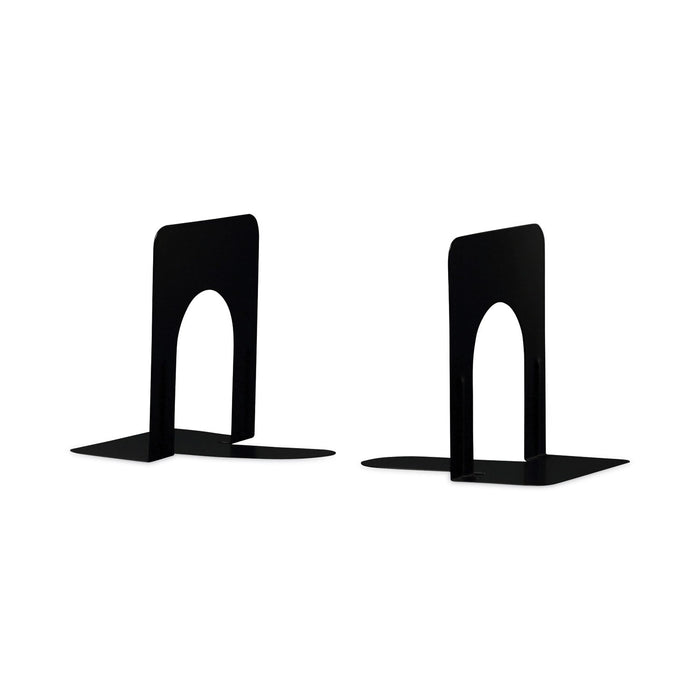 Universal Economy Bookends, Nonskid, 4.75 x 5.25 x 5, Heavy Gauge Steel, Black, 1 Pair