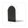 Universal Magnetic Bookends, 6 x 5 x 7, Metal, Black, 1 Pair