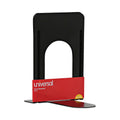 Universal Economy Bookends, Standard, 5.88 x 8.25 x 9, Heavy Gauge Steel, Black, 1 Pair