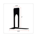 Universal Economy Bookends, Standard, 5.88 x 8.25 x 9, Heavy Gauge Steel, Black, 1 Pair