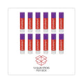 Universal Glue Stick, 0.28 oz, Applies Purple, Dries Clear, 12/Pack