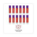 Universal Glue Stick, 1.3 oz, Applies Purple, Dries Clear, 12/Pack
