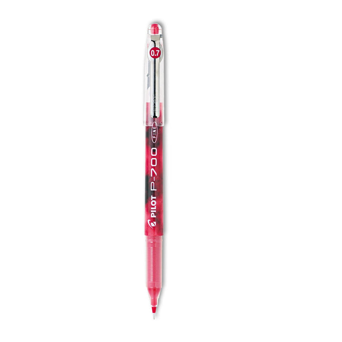 Pilot Precise P-700 Gel Pen, Stick, Fine 0.7 mm, Red Ink, Red Barrel, Dozen