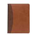 Samsill Two-Tone Padfolio with Spine Accent, 10 3/5w x 14 1/4h, Polyurethane, Tan/Brown