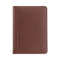 Samsill Contrast Stitch Leather Padfolio, 6 1/4w x 8 3/4h, Open Style, Brown