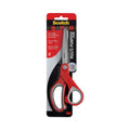 Scotch Multi-Purpose Scissors, 8" Long, 3.38" Cut Length, Gray/Red Straight Handle