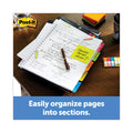 Post-it Angled Color Bar Tabs, 1/5-Cut, White, 2" Wide, 50/Pack
