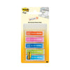 Post-it Arrow Message 0.5" Page Flags, Five Assorted Bright Colors, 20 Flags/Dispenser, 5 Dispensers/Pack