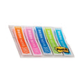Post-it Arrow Message 0.5" Page Flags, Five Assorted Bright Colors, 20 Flags/Dispenser, 5 Dispensers/Pack