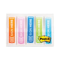 Post-it Arrow Message 0.5" Page Flags, Five Assorted Bright Colors, 20 Flags/Dispenser, 5 Dispensers/Pack