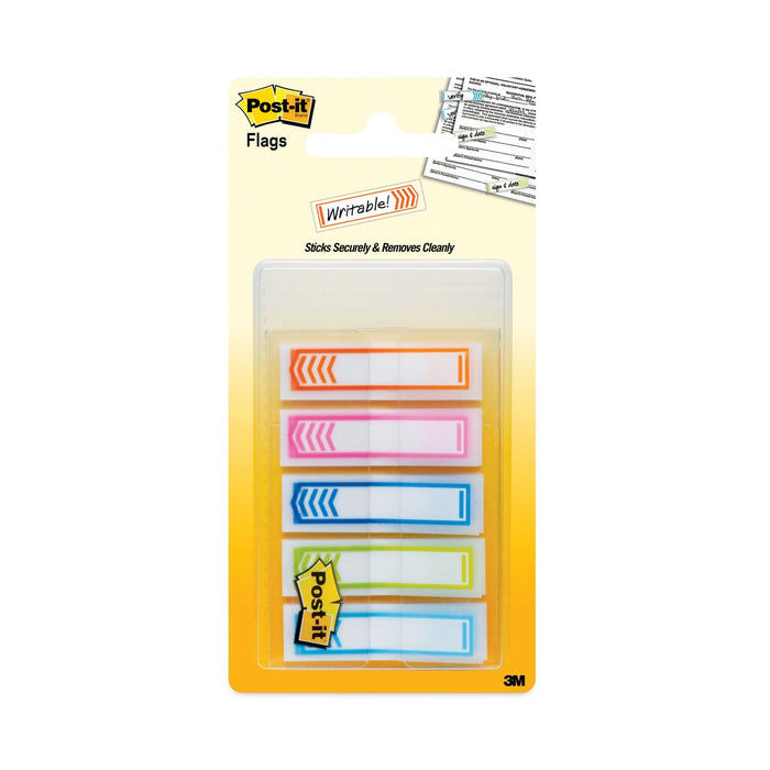 Post-it Arrow 0.5" Page Flags, Five Assorted Bright Colors, 20 Flags/Dispenser, 5 Dispensers/Pack