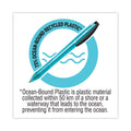 BIC ReVolution Ocean Bound Ballpoint Pen, Retractable, Medium 1 mm, Black Ink/Translucent Blue Barrel, Dozen