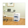 Bankers Box STOR/DRAWER Basic Space-Savings Storage Drawers, Legal Files, 16.75" x 19.5" x 11.5", White/Blue, 6/Carton