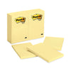 Post-it Original Pads in Canary Yellow, Note Ruled, 4" x 6", 100 Sheets/Pad, 12 Pads/Pack