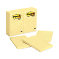 Post-it Original Pads in Canary Yellow, Note Ruled, 4" x 6", 100 Sheets/Pad, 12 Pads/Pack