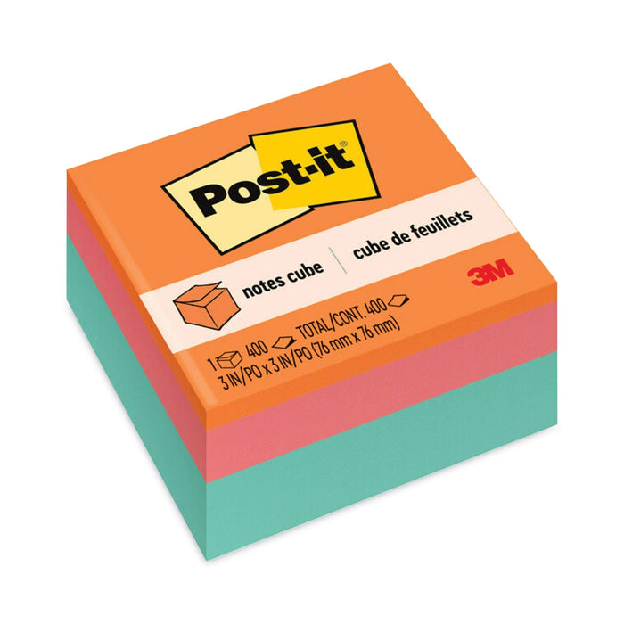 Post-it Original Cubes, 3" x 3", Aqua Wave Collection, 470 Sheets/Cube