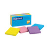 Highland Self-Stick Notes, 3" x 3", Assorted Bright Colors, 100 Sheets/Pad, 12 Pads/Pack