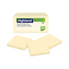 Highland Recycled Self-Stick Notes, 3" x 3", Yellow, 100 Sheets/Pad, 12 Pads/Pack