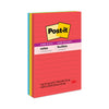 Post-it Pads in Playful Primary Collection Colors, Note Ruled, 4" x 6", 90 Sheets/Pad, 3 Pads/Pack