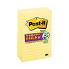 Post-it Pads in Canary Yellow, Note Ruled, 4" x 6", 90 Sheets/Pad, 5 Pads/Pack
