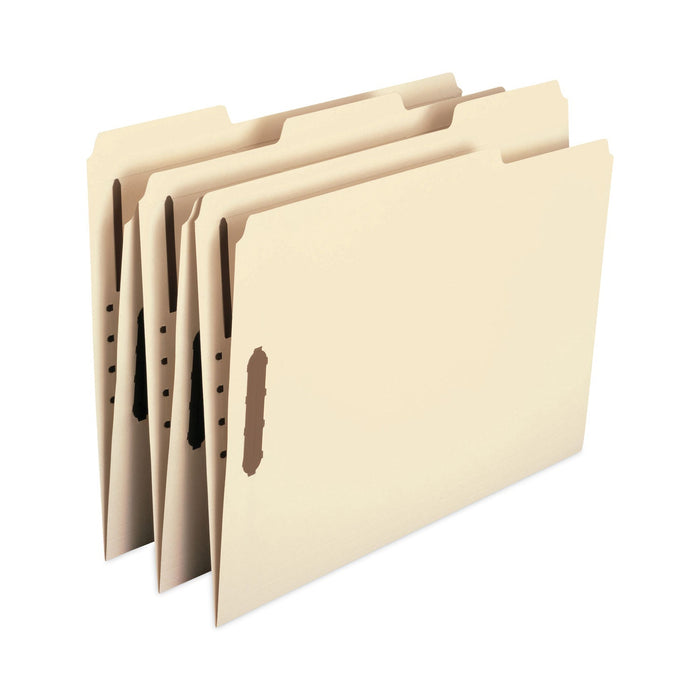 Smead Top Tab Heavyweight Manila Fastener Folders, 2 Fasteners, Letter Size, Manila Exterior, 50/Box