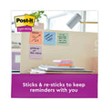 Post-it Recycled Notes in Wanderlust Pastels Collection Colors, 3" x 3", 90 Sheets/Pad, 12 Pads/Pack
