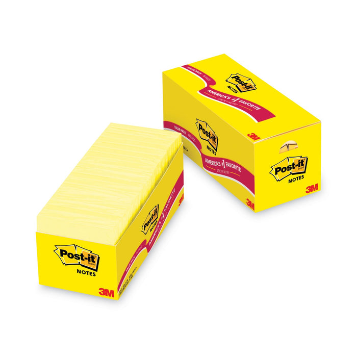 Post-it Original Pads in Canary Yellow, Cabinet Pack, 3" x 3", 90 Sheets/Pad, 18 Pads/Pack