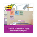 Post-it Recycled Notes in Wanderlust Pastel Collection Colors, Cabinet Pack, 3" x 3", 70 Sheets/Pad, 24 Pads/Pack