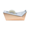 Scotch Facet Design One-Handed Dispenser with One Roll of Tape, 1" Core, Plastic, Copper