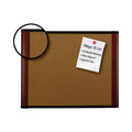 3M Cork Bulletin Board, 36 x 24, Aluminum Frame w/Mahogany Wood Grained Finish