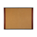 3M Cork Bulletin Board, 48 x 36, Aluminum Frame w/Mahogany Wood Grained Finish