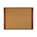 3M Cork Bulletin Board, 72 x 48, Aluminum Frame w/Mahogany Wood Grained Finish