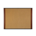3M Cork Bulletin Board, 72 x 48, Aluminum Frame w/Mahogany Wood Grained Finish