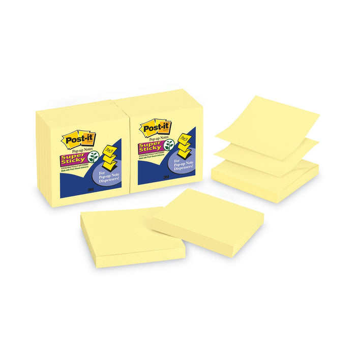 Post-it Pop-up 3 x 3 Note Refill, 3" x 3", Canary Yellow, 90 Sheets/Pad, 12 Pads/Pack