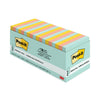 Post-it Original Pop-up Refill Cabinet Pack, 3" x 3", Beachside Cafe Collection Colors, 100 Sheets/Pad, 18 Pads/Pack