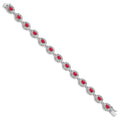 Genuine Red Ruby July Birthstone Silver Bracelet by Fine Color Jewels