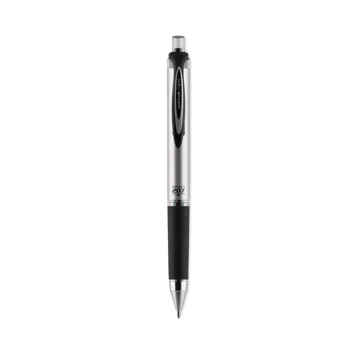 uniball 207 Impact Gel Pen, Retractable, Bold 1 mm, Black Ink, Black Barrel