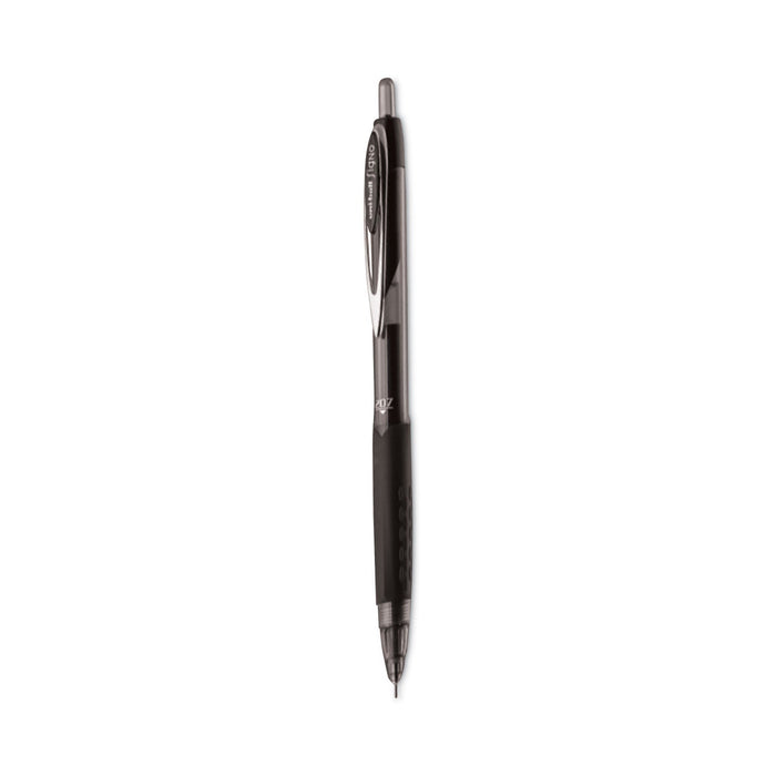 uniball Signo 207 Needle Point Gel Pen, Retractable, Medium 0.7 mm, Black Ink, Black Barrel, Dozen