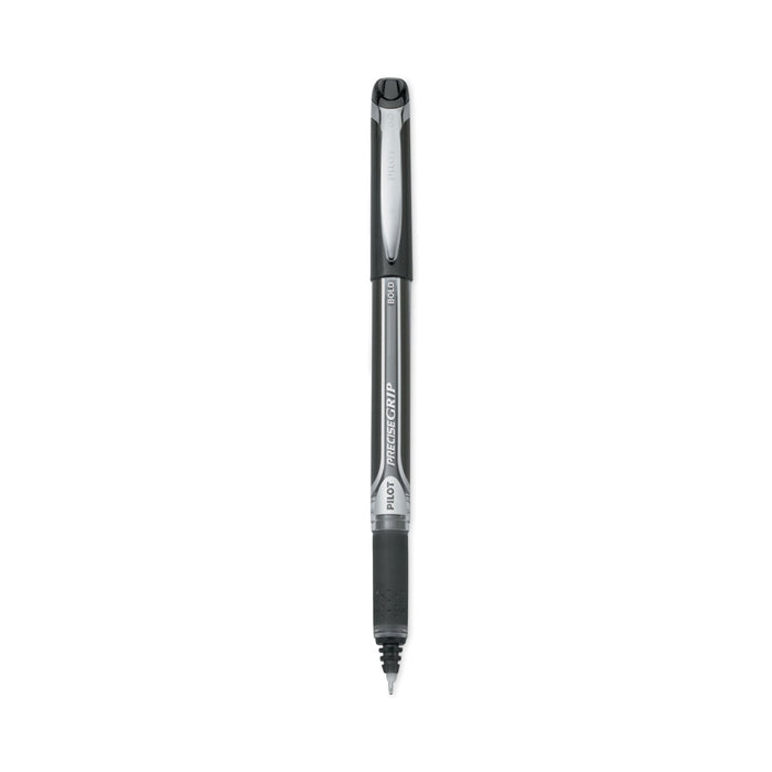 Pilot Precise Grip Roller Ball Pen, Stick, Bold 1 mm, Black Ink, Black Barrel