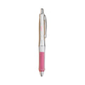 Pilot Dr. Grip Center of Gravity Breast Cancer Awareness Ballpoint Pen, Retractable, Medium 1mm, Black Ink, Silver/Pink Barrel