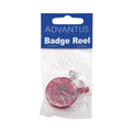 Advantus Translucent Retractable ID Card Reel, 30" Extension, Red, 12/Pack