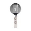 Advantus Premier Heavy-Duty Retractable ID Card Reel, 24" Extension, Black/Silver, 12/Box