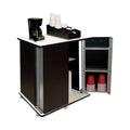 Vertiflex Refreshment Stand, Engineered Wood, 9 Shelves, 29.5" x 21" x 33", White/Black