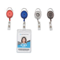 Advantus Carabiner-Style Retractable ID Card Reel, 30" Extension, Assorted Colors, 20/Pack